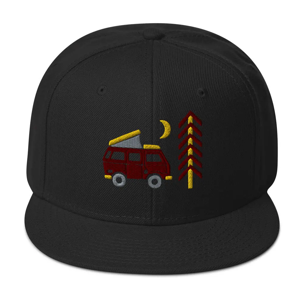 Go Outside Van & Moon Snapback Hat 1
