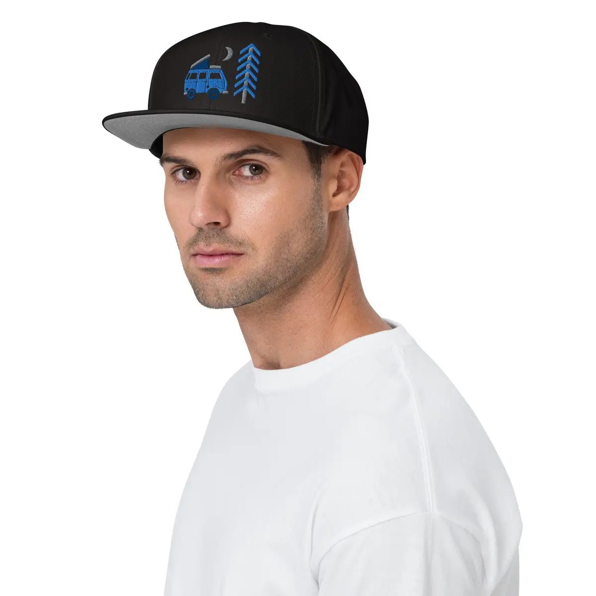 Go Outside Van & Moon Snapback Hat 5