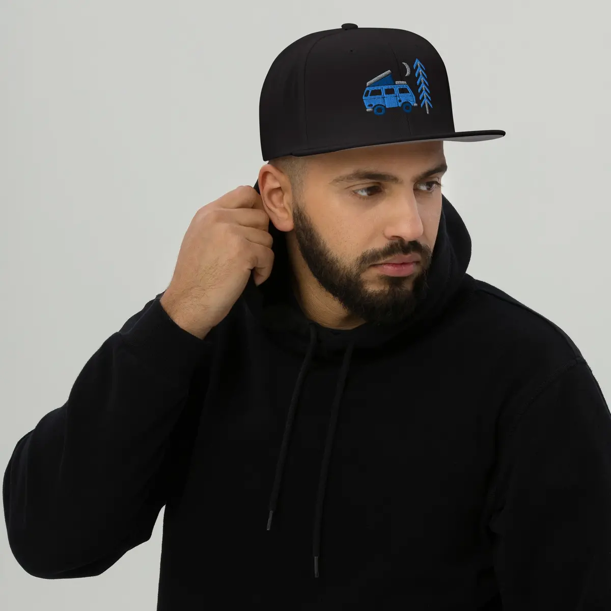 Go Outside Van & Moon Snapback Hat 7