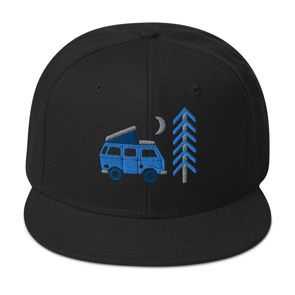 Go Outside Van & Moon Snapback Hat 1