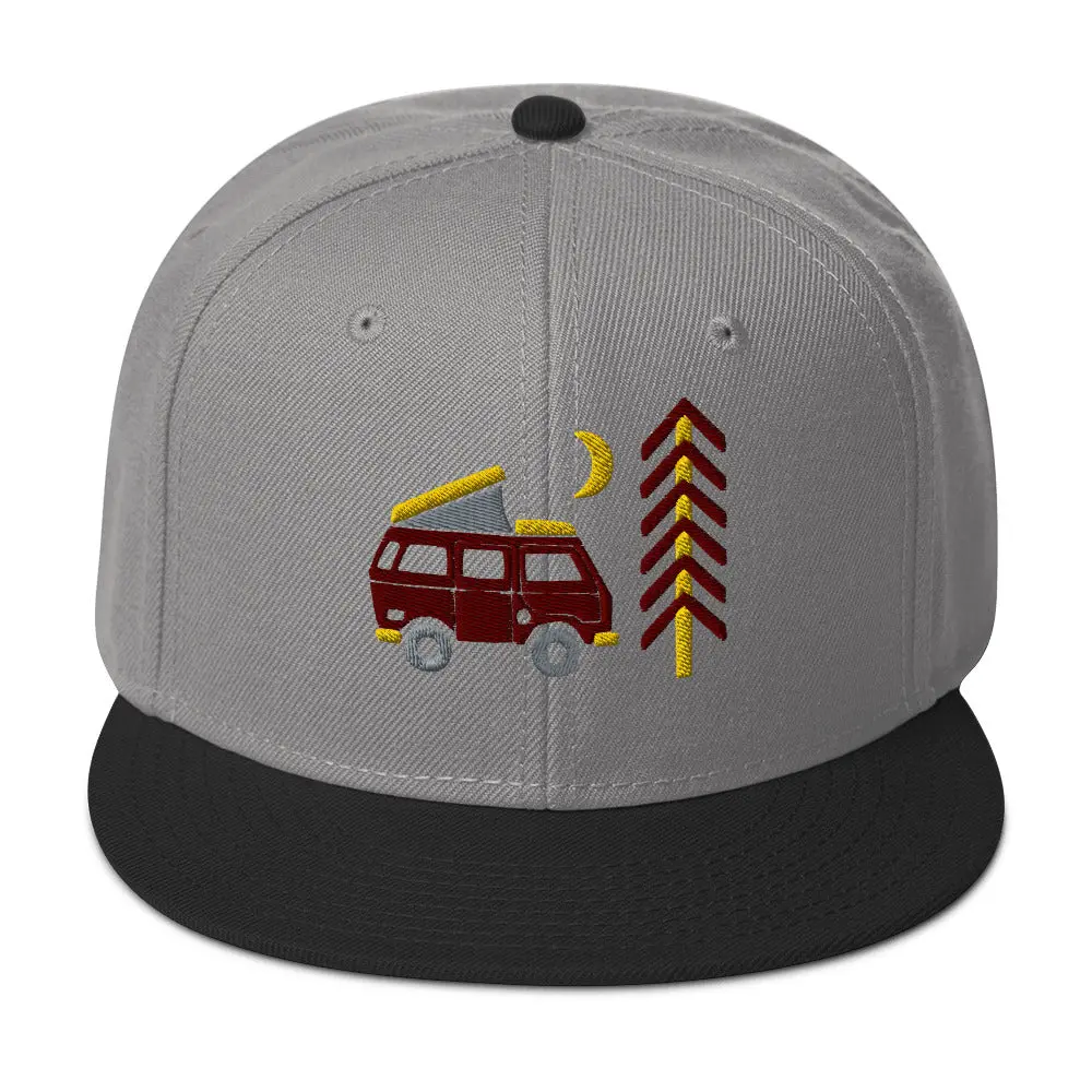Go Outside Van & Moon Snapback Hat 4