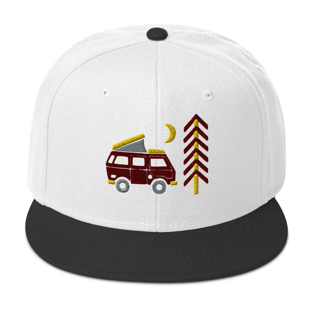 Go Outside Van & Moon Snapback Hat 5