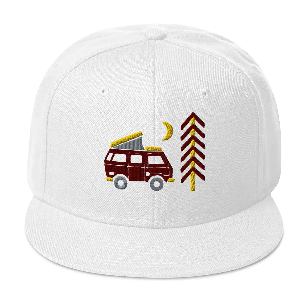 Go Outside Van & Moon Snapback Hat 6