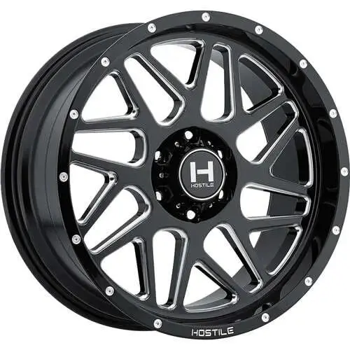 Hostile H108 Sprocket 22X12 6X5.5 -44 Offset Blade Cut Set Of 4 -  H108-2212655047B 1