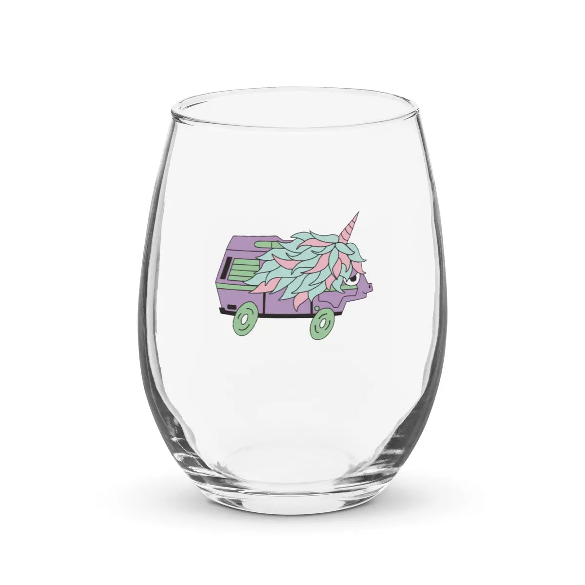 High-Top Hazel Unicorn Stemless Wine Glass 1