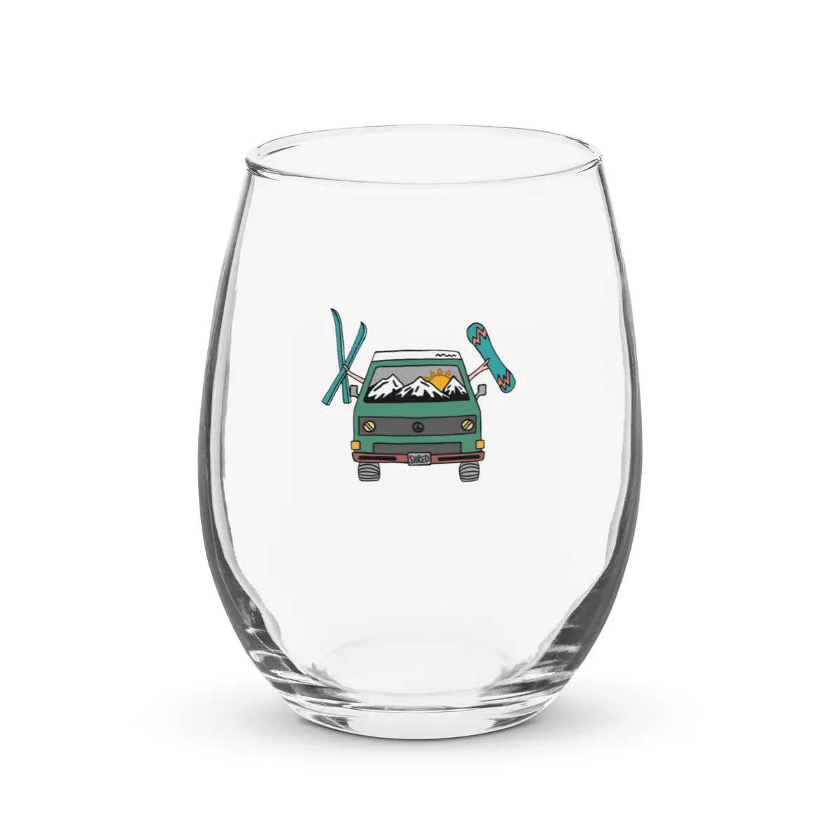 Shred Van Stemless Wine Glass 1