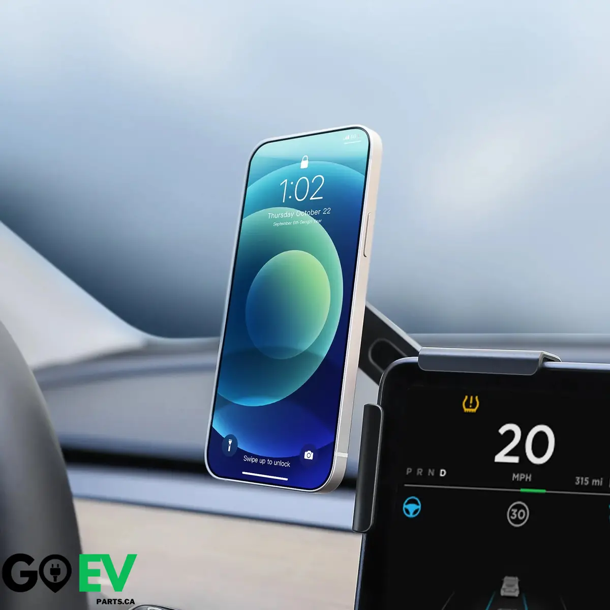 Magnetic Phone Mount With Wireless Charging – Adjustable Screen-Mounted Holder For Tesla 1