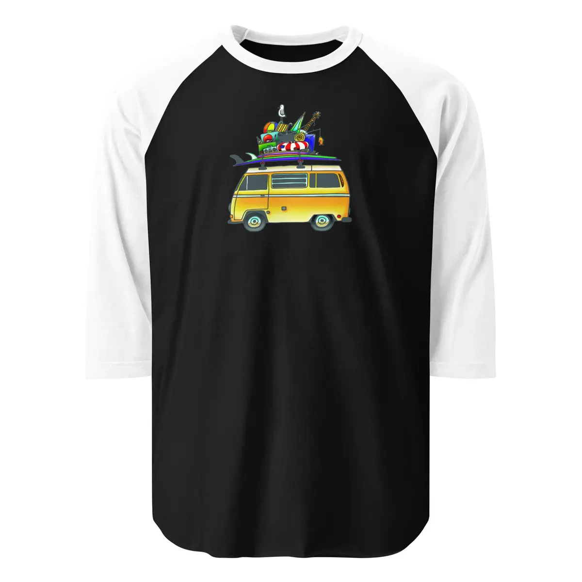 Rad Bus Raglan Baseball T-Shirt 1