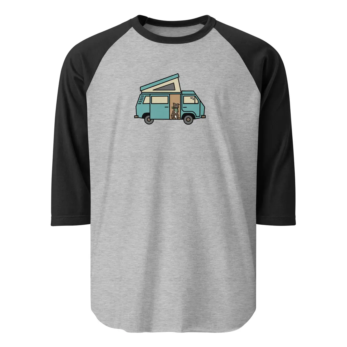 Dog in Van Raglan Baseball-Style T-Shirt - Image 3