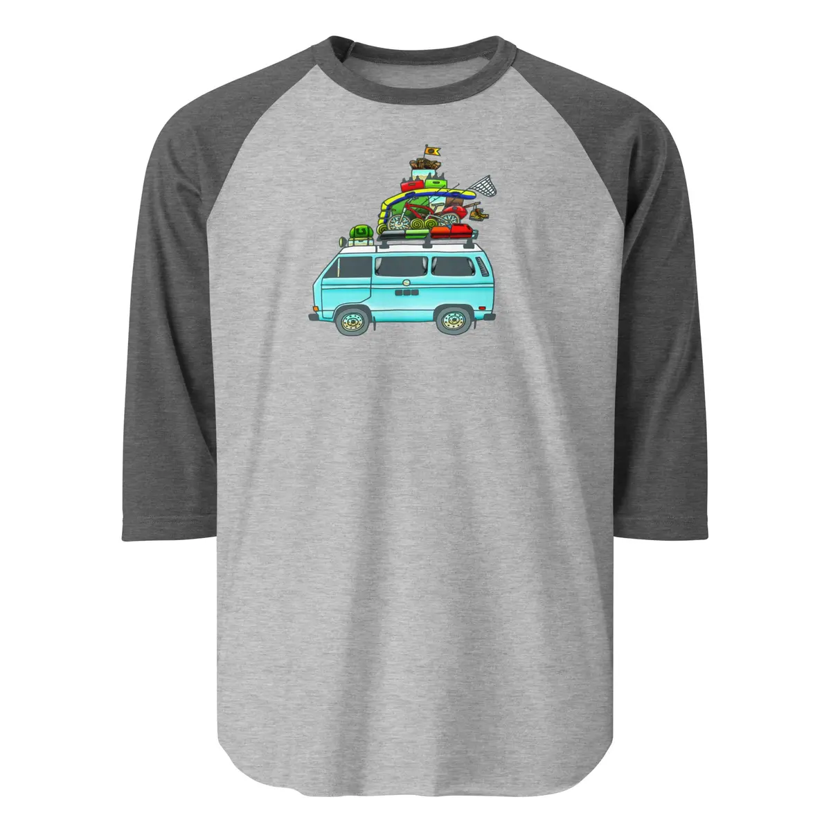 Vintage-Style Vanagon Raglan Baseball T-Shirt