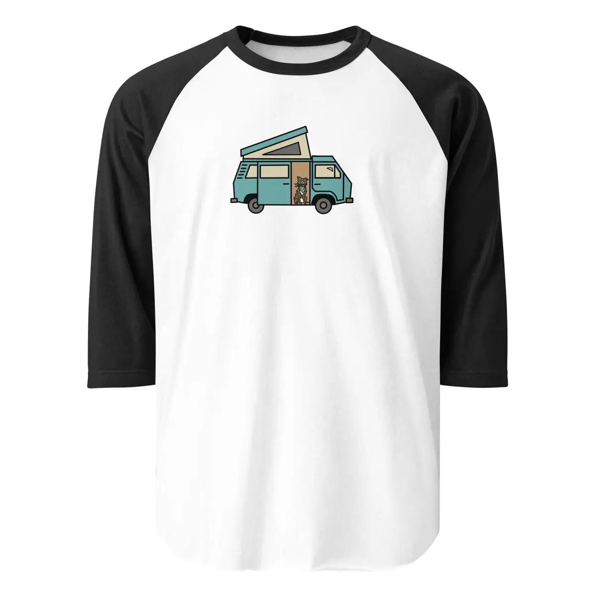 Dog in Van Raglan Baseball-Style T-Shirt - Image 5