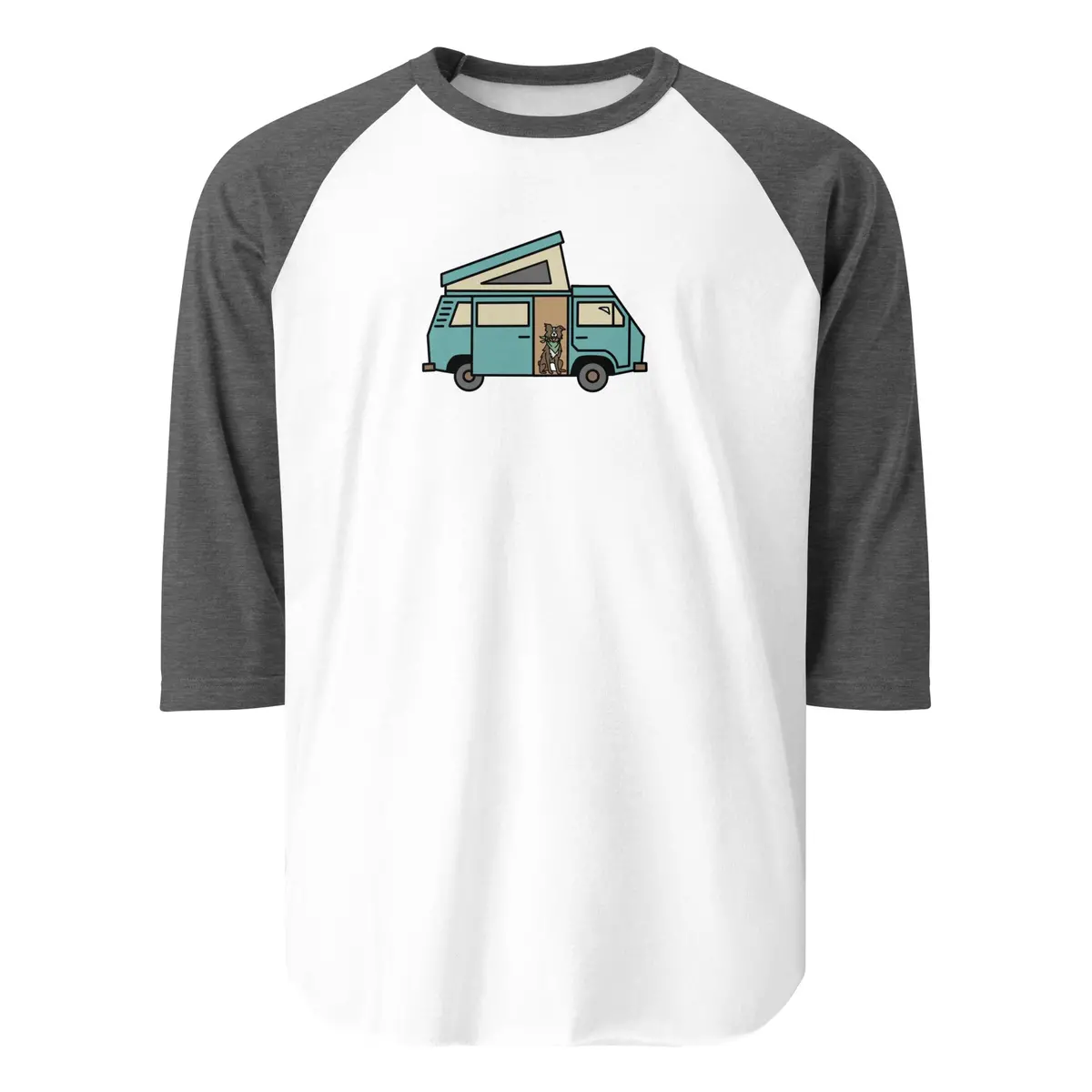 Dog in Van Raglan Baseball-Style T-Shirt - Image 8