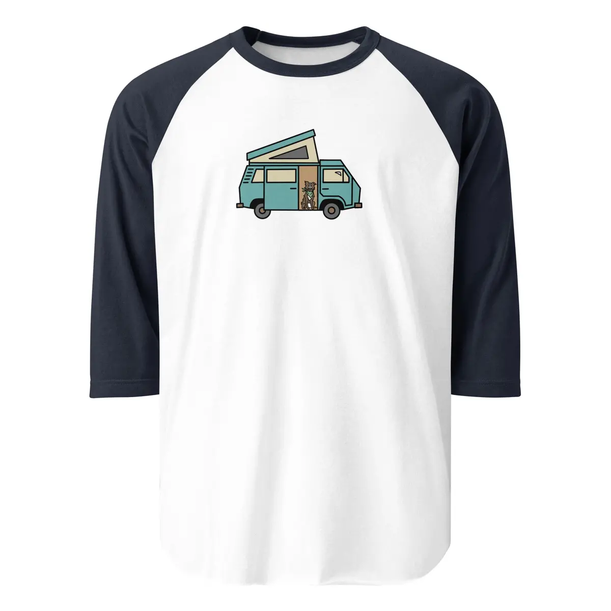 Dog in Van Raglan Baseball-Style T-Shirt - Image 6