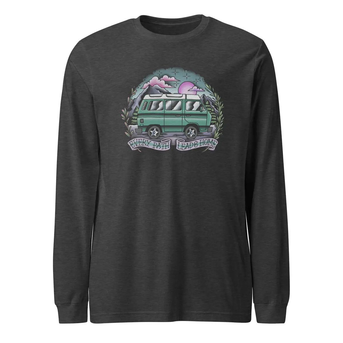 Long Sleeve T-Shirt Featuring 'Every Path Leads Home' Design