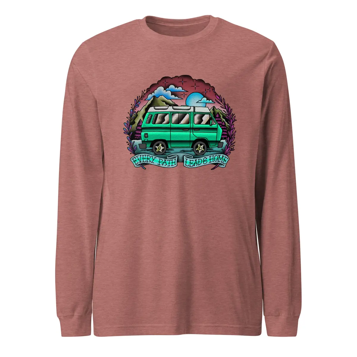 Long Sleeve T-Shirt Featuring 'Every Path Leads Home' Design