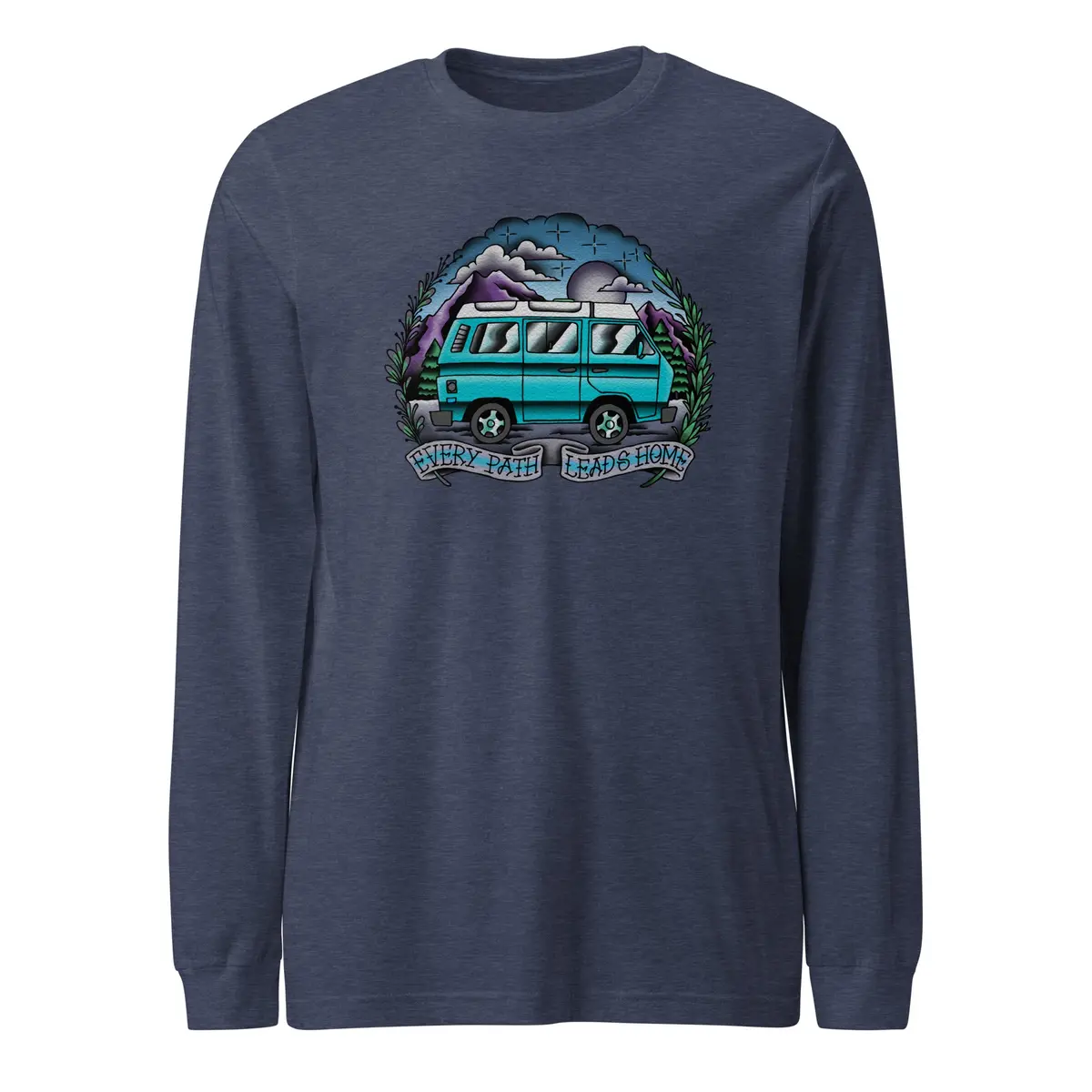 Long Sleeve T-Shirt Featuring 'Every Path Leads Home' Design