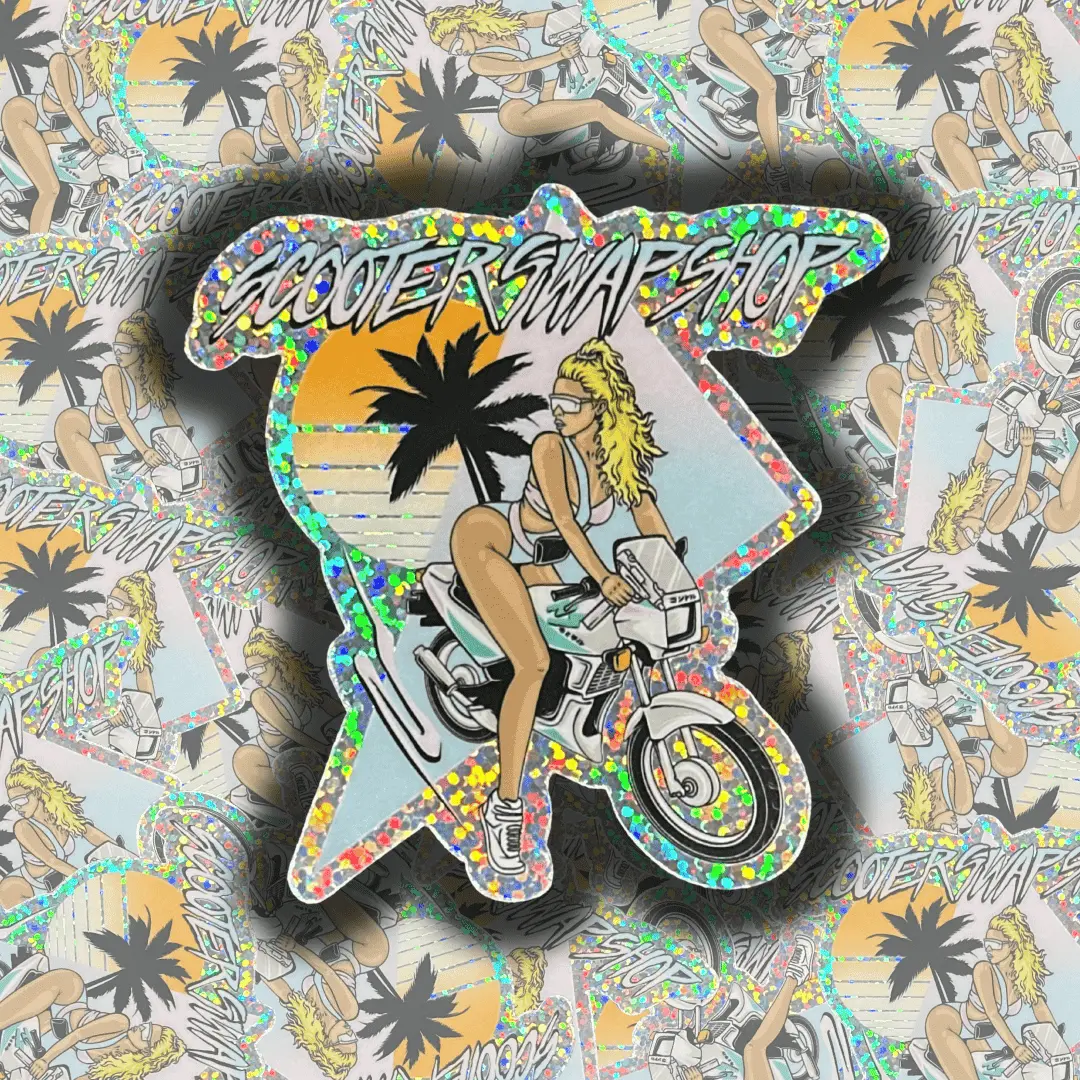 Uzi Chick Glitter Sticker 1