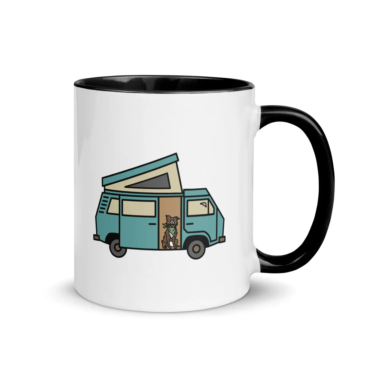 Dog In Van Mug With Color Inside 2
