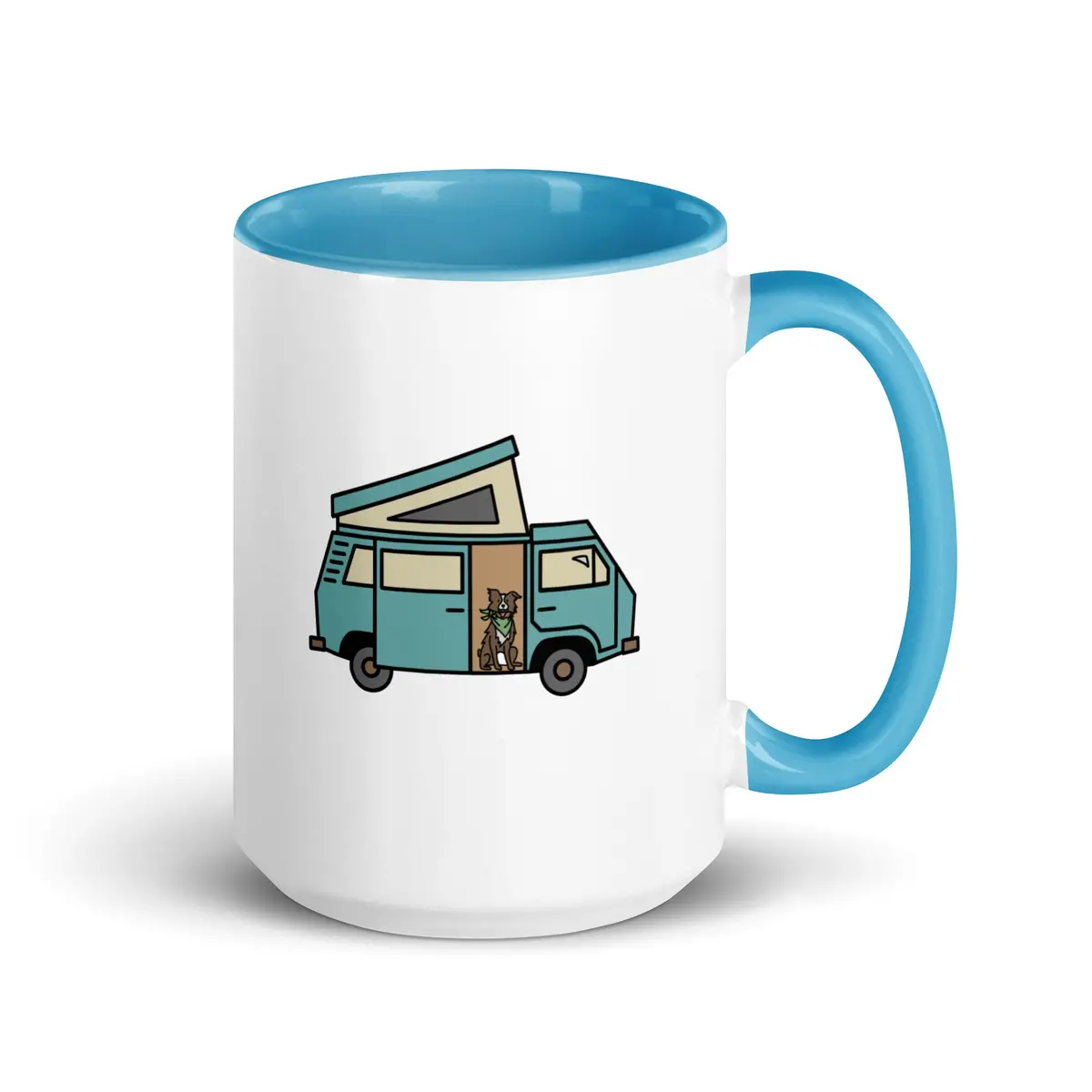 Dog In Van Mug With Color Inside 4