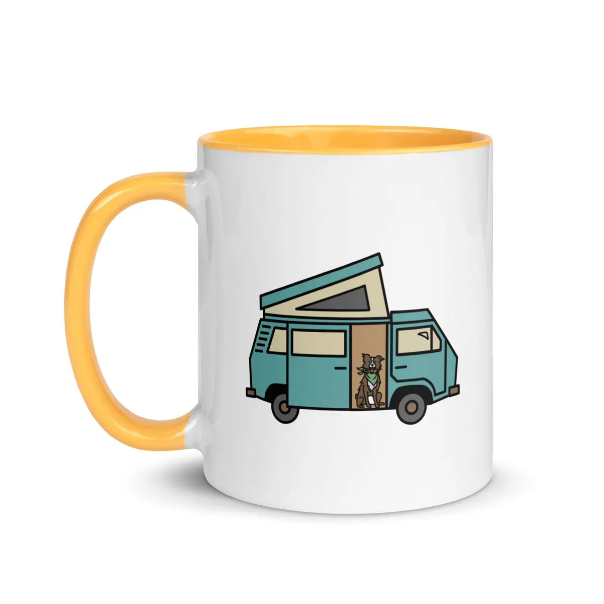 Dog In Van Mug With Color Inside 1