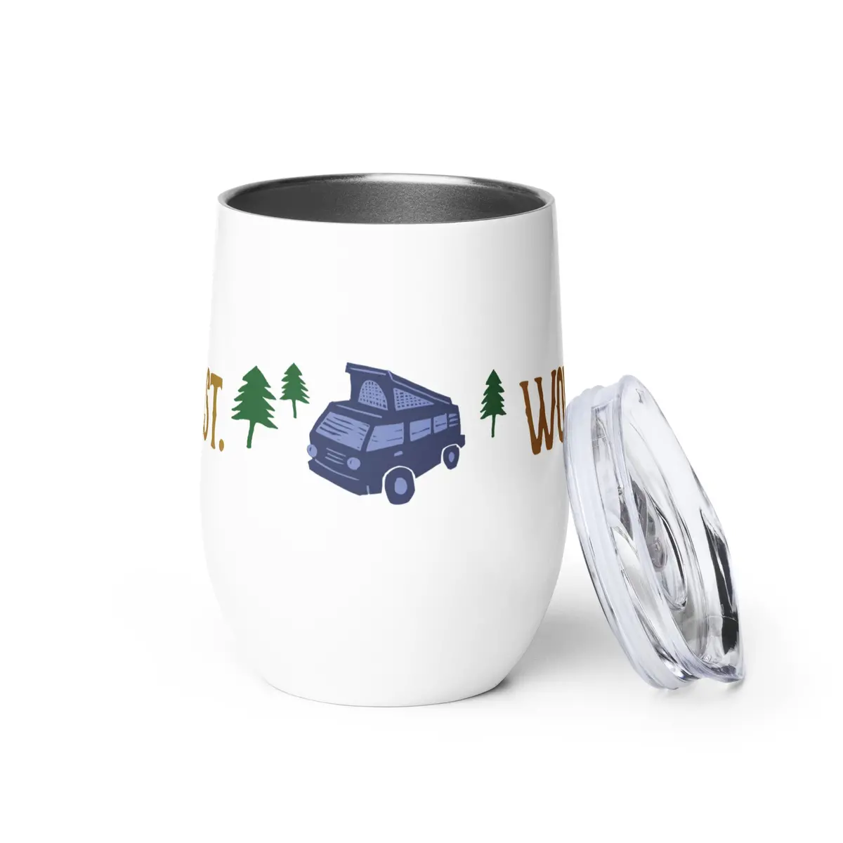 Camp First, Work Later Wine Tumbler 1