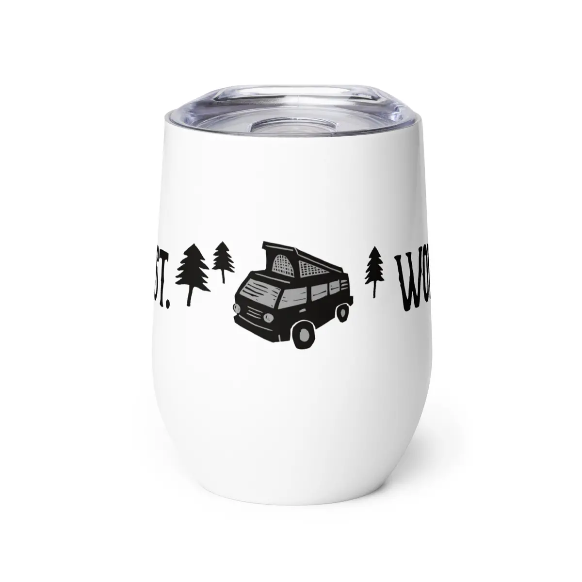 Camp First, Work Later Wine Tumbler 1