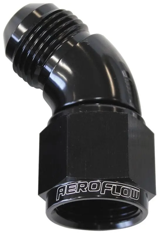 An-20 Swivel Fitting With 45° Full-Flow Flare – Male/Female Black Anodized – Af542-20Blk 1