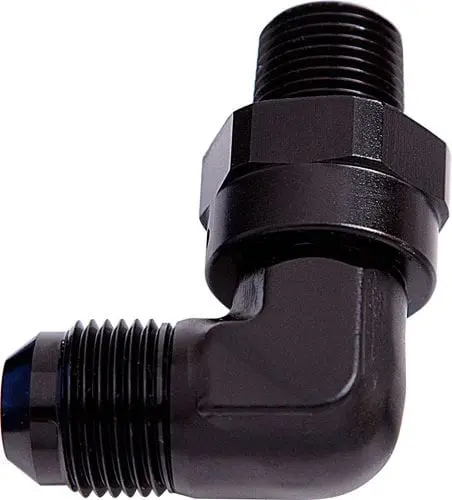Black Anodized 90° Npt-To-An Swivel Adapter – 1/4" Npt To -4An (Af922-04-04Blk) 1