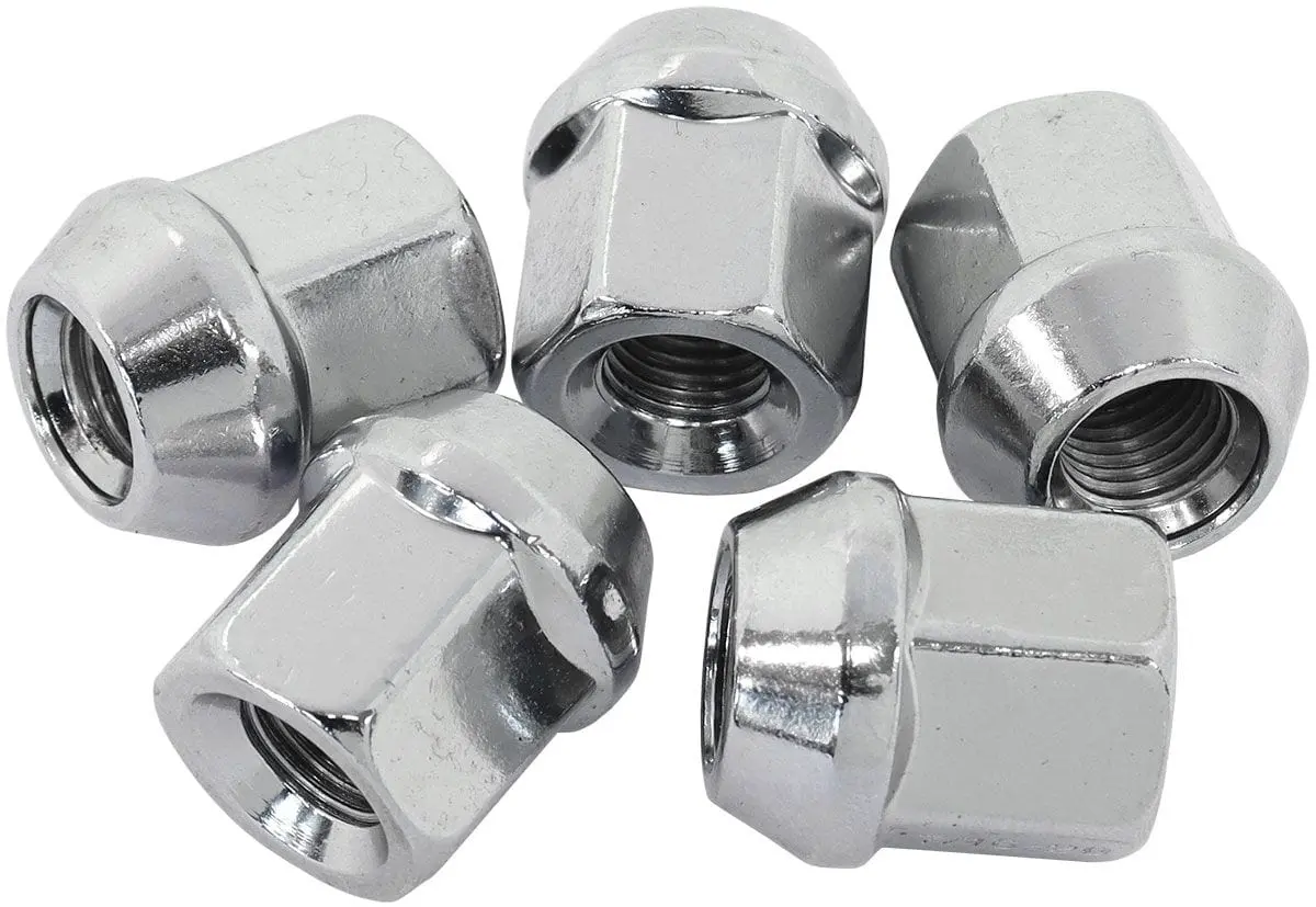 Acorn-Style Short Chrome Wheel Nuts, M14×1.5, Af3038-1000 1
