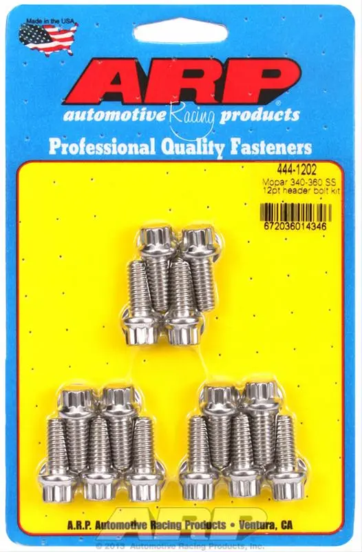 Arp Stainless Steel Header Fasteners – High-Strength Bolt Set 444-1202 1