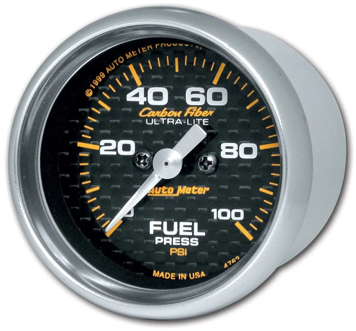 Carbon Fiber Fuel Pressure Gauge – 0–100 Psi, Black Face (Au4763) 1