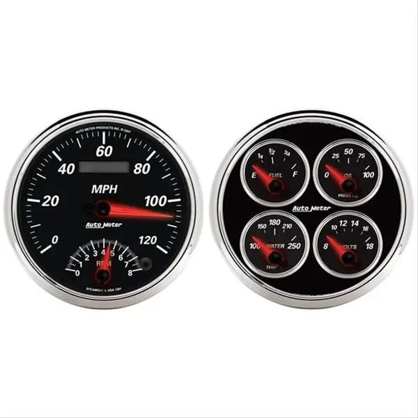 Autometer 1204 Designer Black Ii Analog Gauge Kit For Custom Dashboard Installations 1