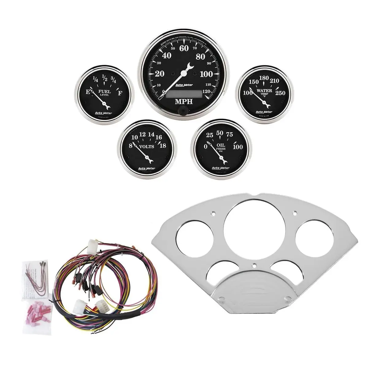 Autometer 7033-Otb Old Tyme Black Instrument Cluster 1