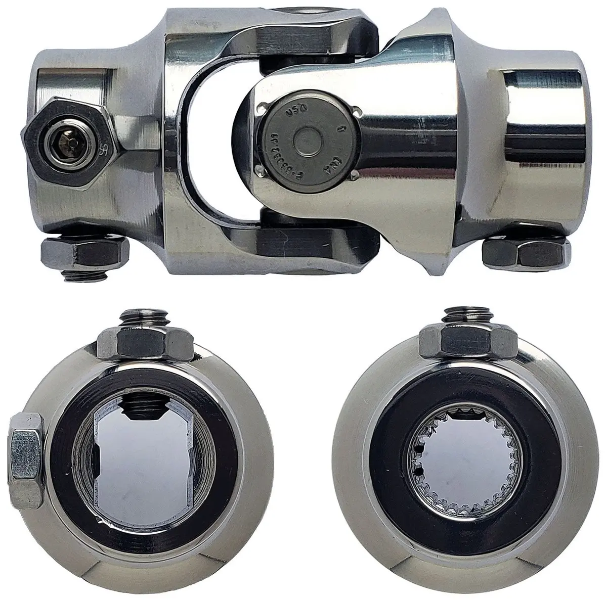 Borgeson Bor12490 Polished Stainless U-Joint With Needle Bearing 1