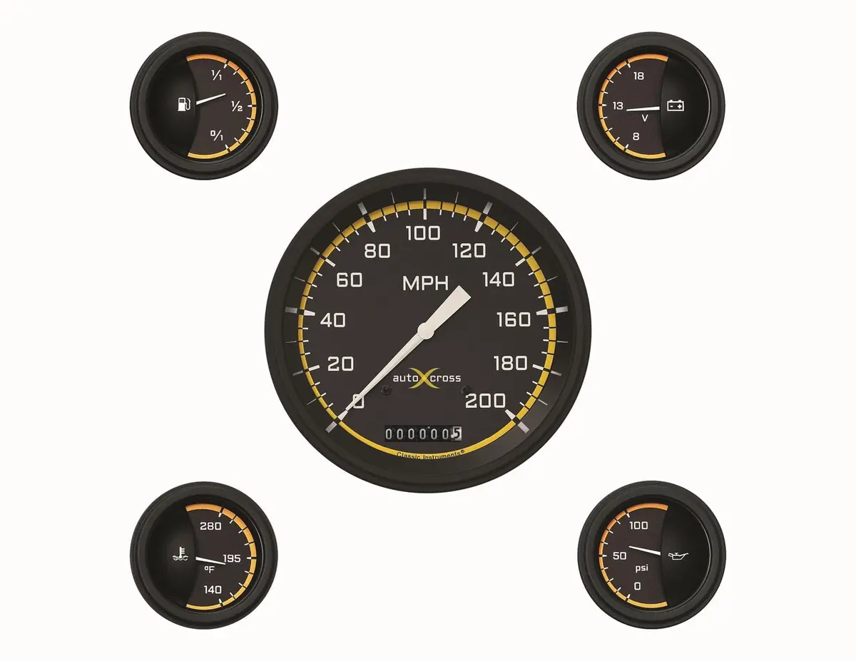 Classic Instruments Ax54Yblf Yellow Series Auto Cross Gauges 1